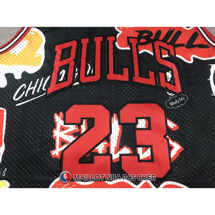 Maillot Chicago Bulls Michael Jordan Slap Sticker Mitchell & Ness 1997-98 Noir